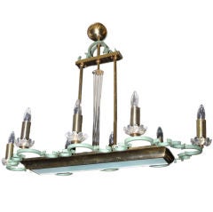 Signed Baccarat Art Deco Eight-Arm Light Fixture, French circa 1935