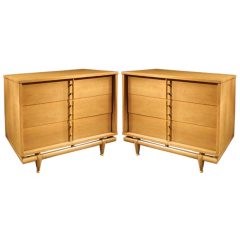 Vintage Pair Bleached Walnut Chests by Kent Coffey. Circa 1960