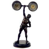 French Bronze "Hercules" table clock  / barometer