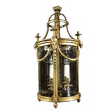 Louis XVI Style Gilt Bronze Hall Lantern. French Late 19th C