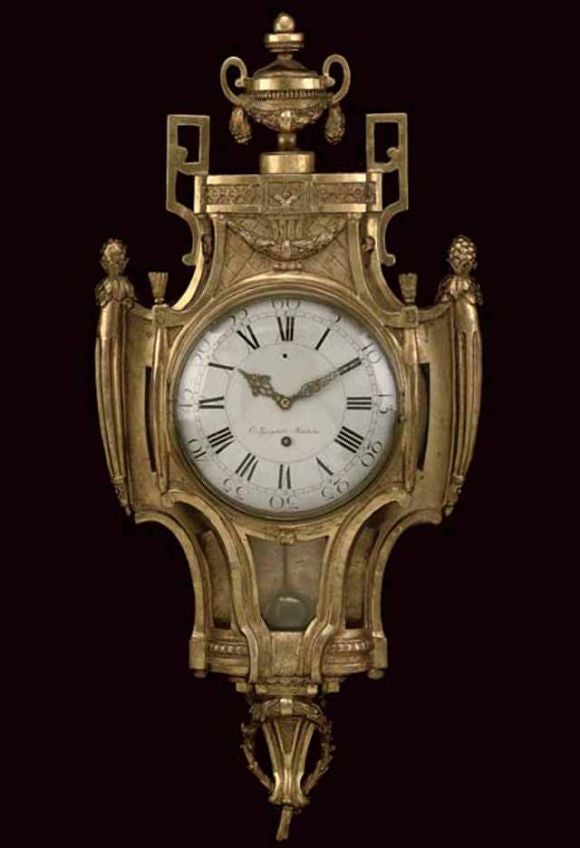 Swedish Giltwood Cartel Clock. 19 Century