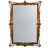 Gilded Faux Bamboo Mirror. American 1950's