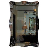 Hand Etched and Beveled Mirror. American 1940's