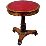 Vintage Regency circular rosewood drum table , C 1820