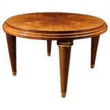 Round Inlaid Low Coffee Table. French C1930