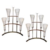 PAIR Swedish 50's Walnut Table Lamps.
