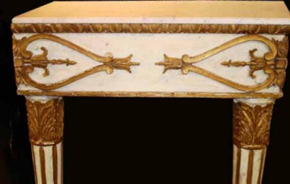 19th Century Pair Italian Neoclassical Gilt Console tables . 19Th C