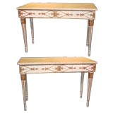 Pair Italian Neoclassical Gilt Console tables . 19Th C