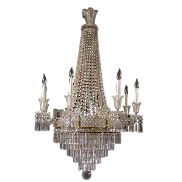 Regency Cut Glass Eight Light Chandelier. 19th C