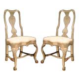 Rare Set Twelve Painted Dining Chairs. Swedish Circa 1730
