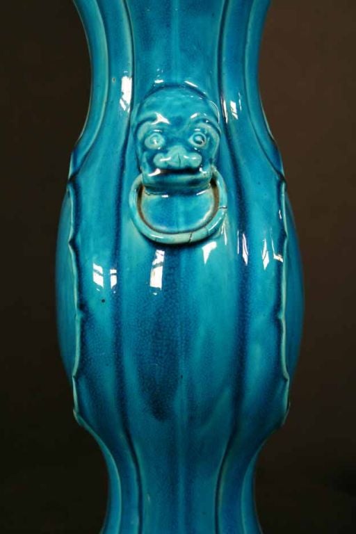 Chinese Porcelain Fluted Vase. 18th Century 2