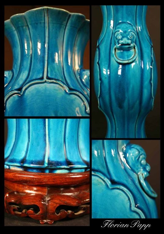 Chinese Porcelain Fluted Vase. 18th Century 4