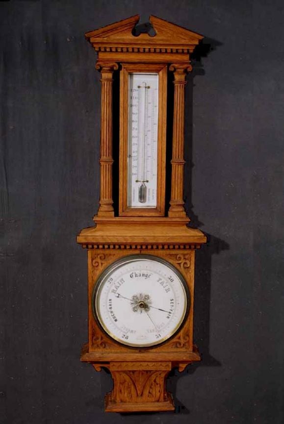 Victorian Oak Barometer. Circa 1840