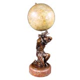 Terrestial Globe on Bronze Atlas Stand. French 19th C