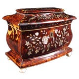 Regency Tortoise Shell Tea Caddy. English Circa 1820