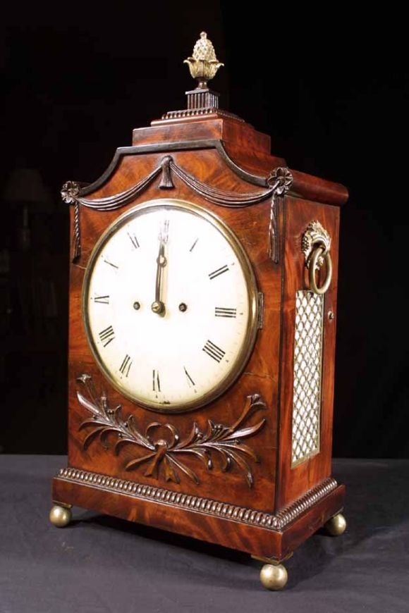 English Regency Mahogany Bracket Clock. Circa 1830