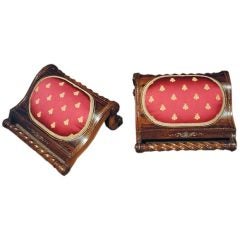 A Refined Pair Rosewood Footstools. Circa 1840