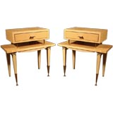 Pair of Mid-Century Two-Tiered Occasional Tables, French, circa 1950