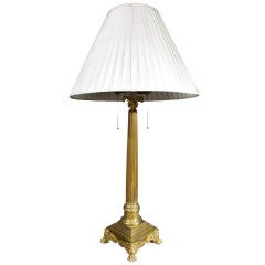 Victorian Brass Column Lamp. Circa 1880