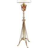 Arts and Crafts Copper Standing Lamp by Benson