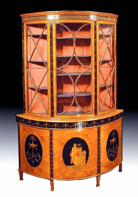 George III Painted Satinwood Cabinet. C 1790