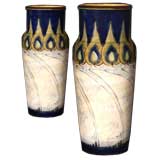 Pair Doulton Vases. English, Circa 1880
