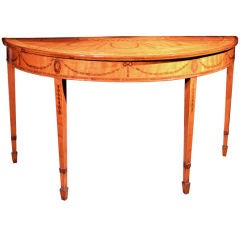 George III Satinwood Marquetry Console, circa 1780