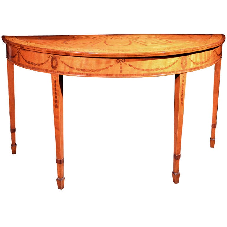 George III Satinwood Marquetry Console, circa 1780 For Sale