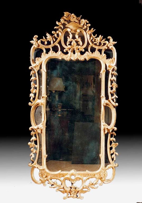 George III Rococo Giltwood Mirror, C 1755