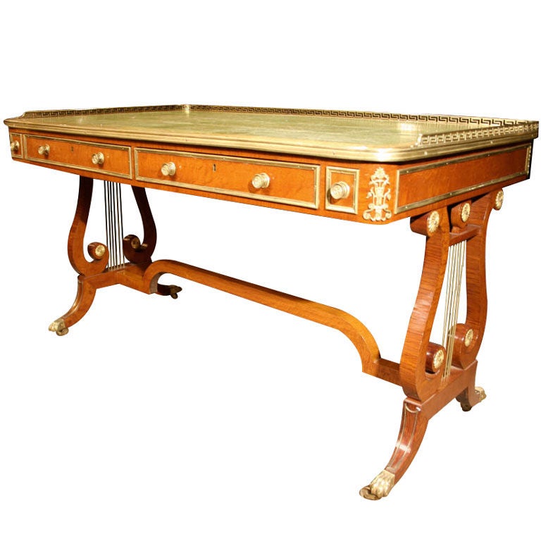 Exceptional Regency Partridgewood Writing Table. Circa 1810