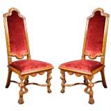 Pair William and Mary Side Chairs, Late 17th C