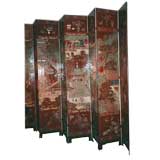 18th C Chinese Coromandel Lacquer 12 Fold Screen