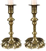 Pair 18th Century  Brass Candlesticks