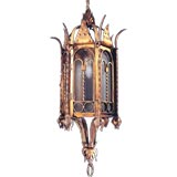 Decorative Baroque Gilt Iron Lantern. Circa 1890