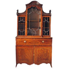 Antique Fine George III Chippendale Secretary Bookcase. Circa 1755