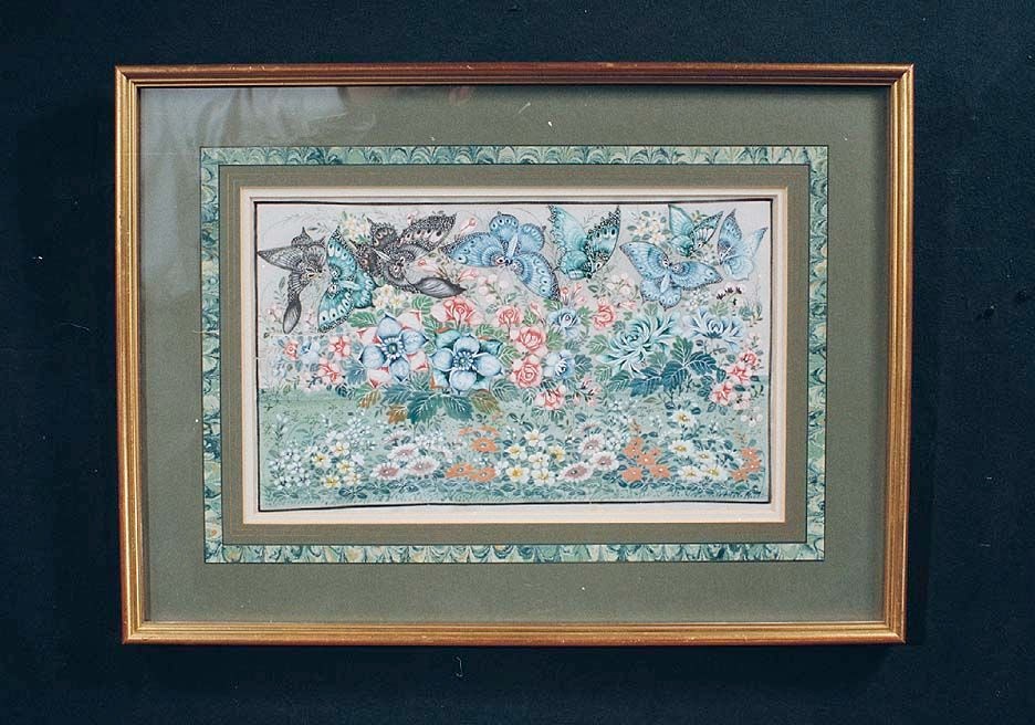 # F255 - A exuberant set of four Chinese pith paper watercolors. During the late18th and 19th century there was a great demand for Chinese watercolors. They were usually down on pith paper which is rice paper. This is an exquisite set in fine