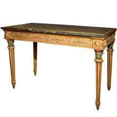 Italian Neoclassical Carved and Gilt Polychrome Console Table, circa 1780