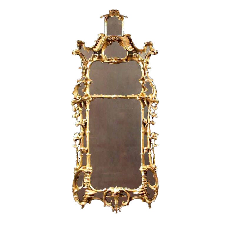 Exquisite George III Chippendale Carved Gilt Mirror, circa 1760 For Sale