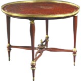 Louis XVI Style Mahogany And Amboya Center Table.
