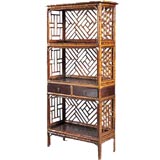 Chinese Bamboo Bookcase. Mid 19th Century