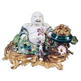 French Ormolu Inkwell With Chinese Budda. Late 19th C