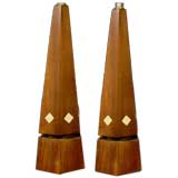 Vintage PAIR 50
s Hexagonal Obelisk Lamps.