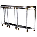 Art Deco Two-Tier Steel Console Table