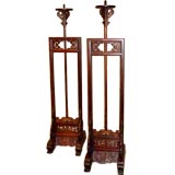 PAIR Chinese Standing Candle Stands. Early 19th C