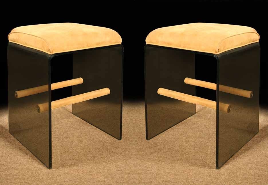 # Q124 - Stunning pair of 1970s stools of sleek design giving an impression of 