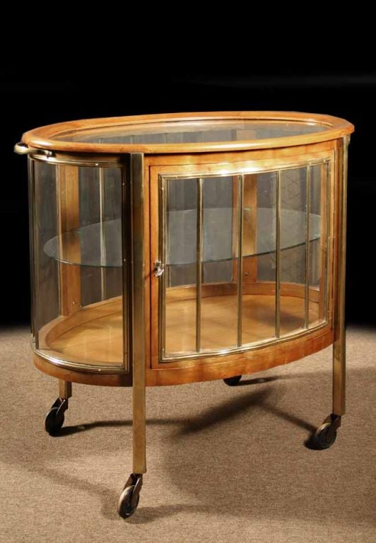 Rockhausen Art Deco Brass Mounted Trolley . Circa 1935