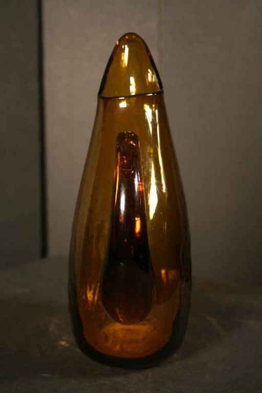 20th Century Blenko Amber Glass Pitcher