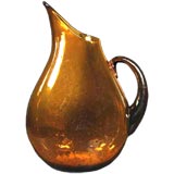 Vintage Blenko Amber Glass Pitcher