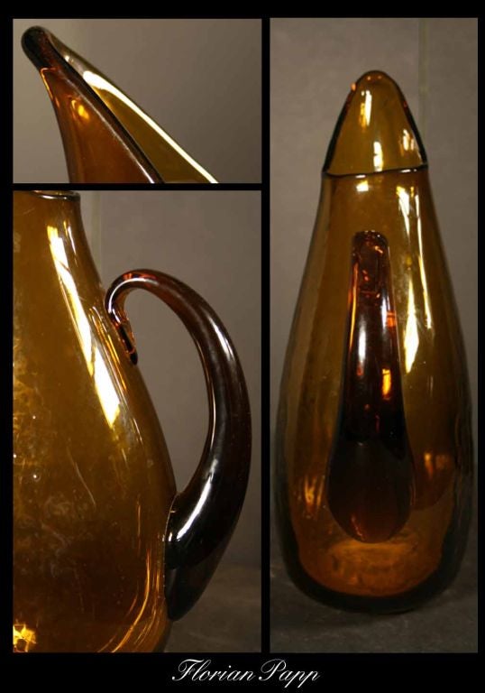 Blenko Amber Glass Pitcher 3