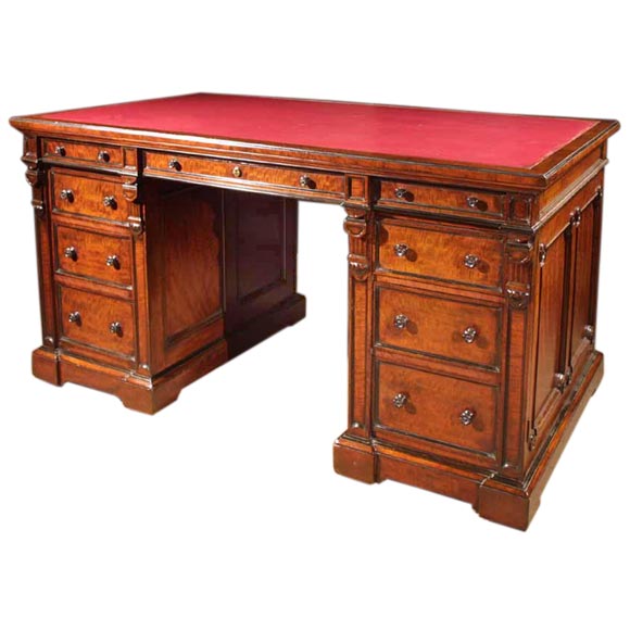 Victorian Pedestal Desk by Gillow 
Co.